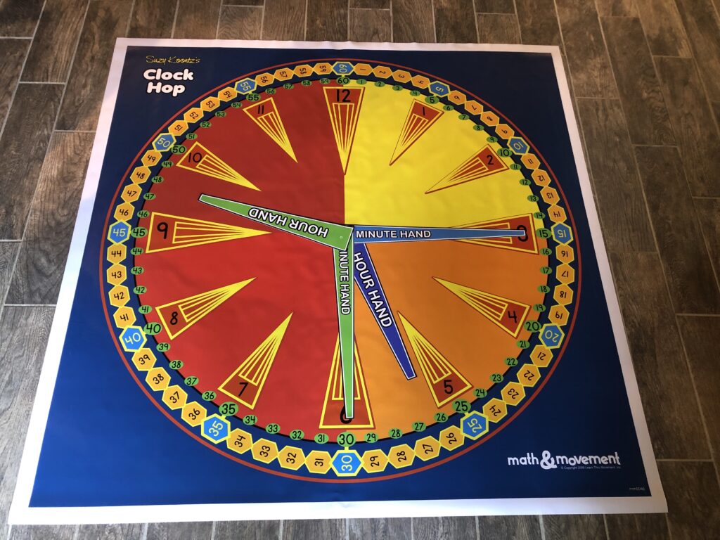 math clock mat with clock hands