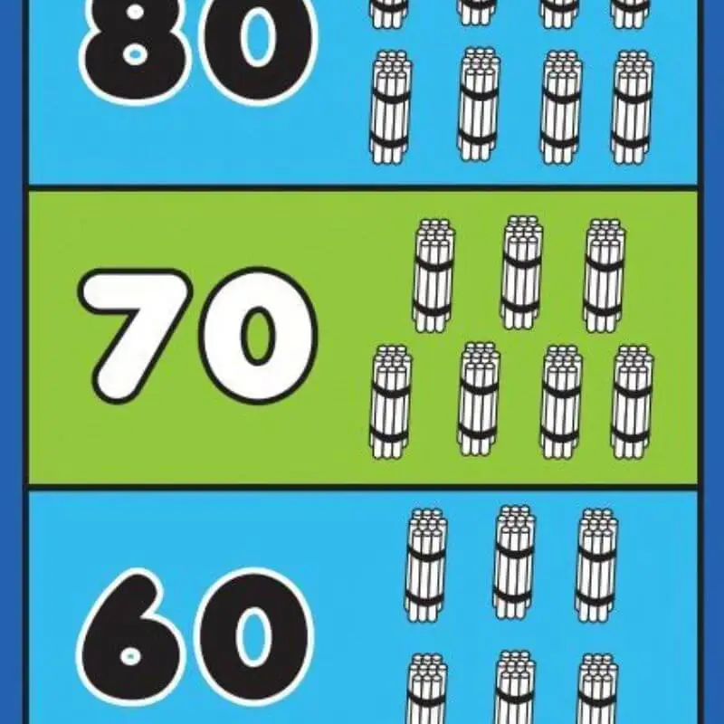 multiples of 10, hop by tens floor mat