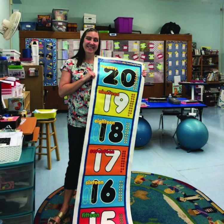Teacher with Skip Counting By 2s Mat