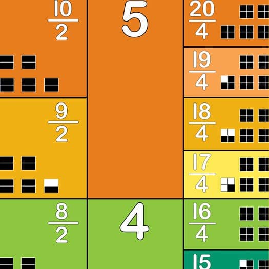 Equivalent fraction hop mat