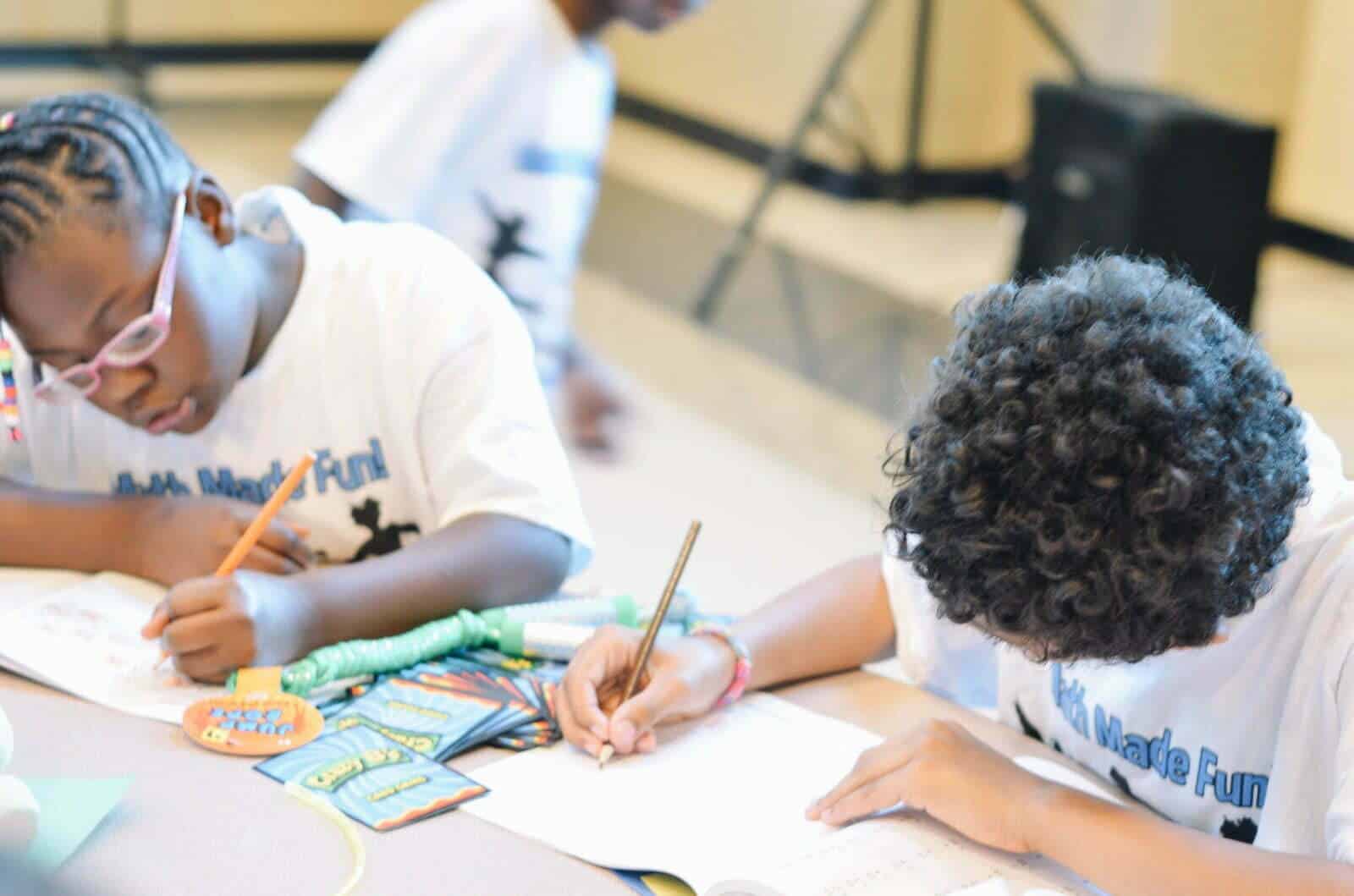 students writing