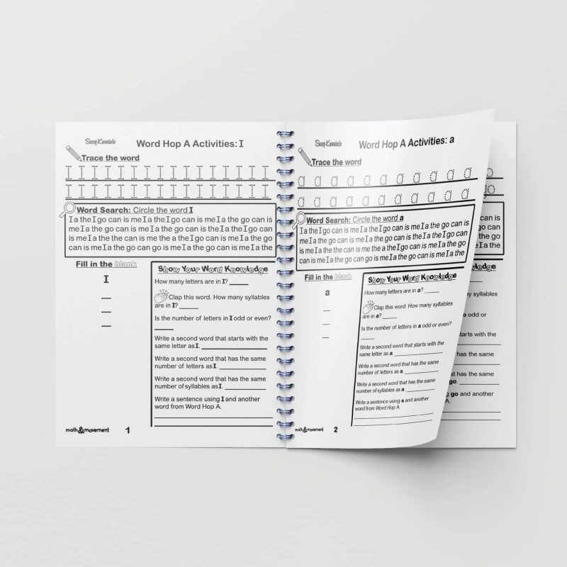 Jump & Learn words spiral pages