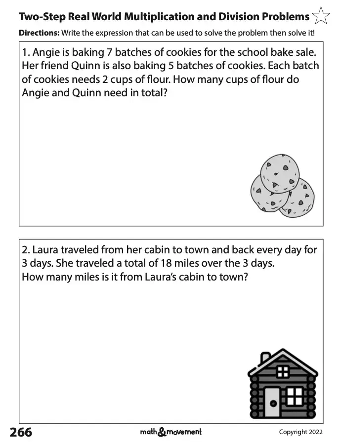 Two-Step Real World Multiplication and Division Problems