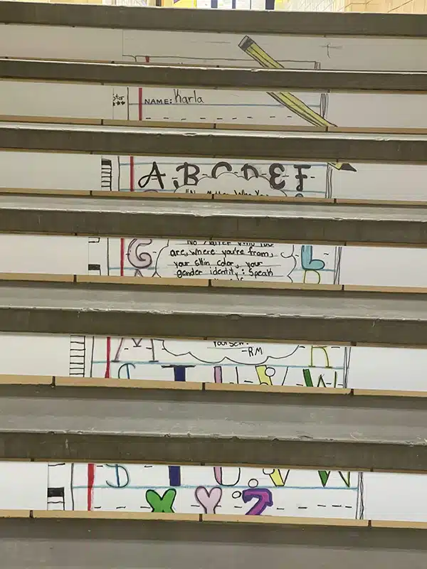 custom stair stickers for schools riser ideas decoration