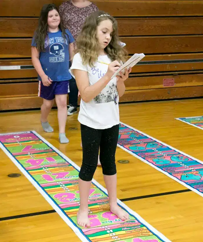 student writing