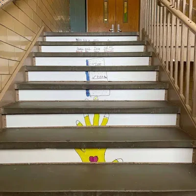 custom stair stickers for schools riser ideas decoration