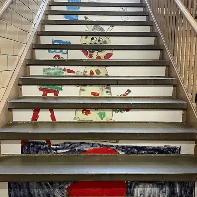 custom stair stickers for schools riser ideas decoration