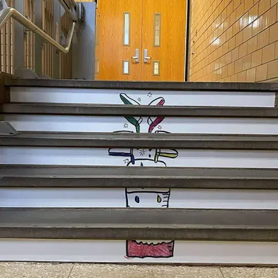 custom stair stickers for schools riser ideas decoration
