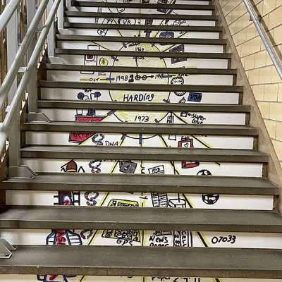 custom stair stickers for schools riser ideas decoration
