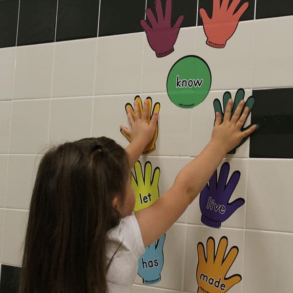 Word Hop Hands Stickers, for Sensory Hallway image 2 sight word wall stickers ideas for kindergarten