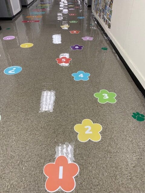 Counting Flowers floor stickers
