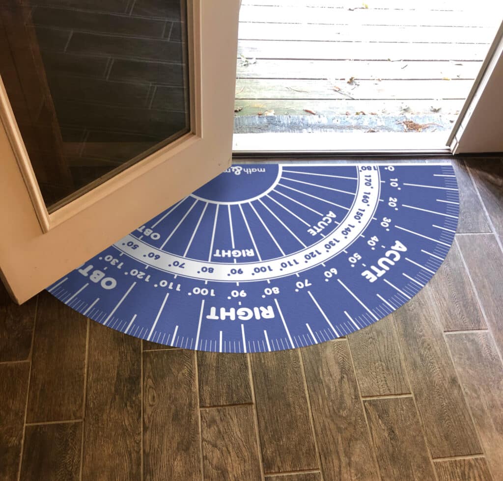 180 Degree Protractor Sticker on floor in doorway