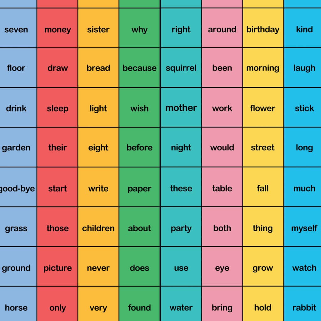 sight word games, practice, high frequency, first grade words
