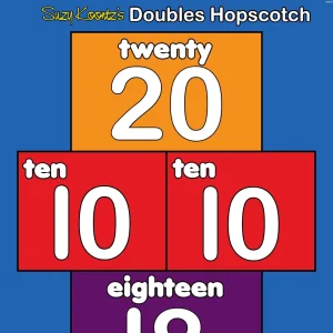 addition doubles fact, game of hopscotch, adding, facts