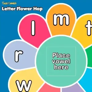 letter flowers vowels and consonants making words build a word game word recognition