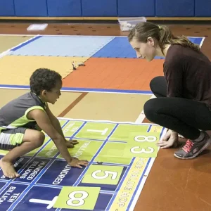 Place value mat with card manipulatives