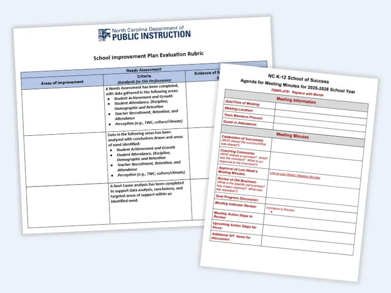 school improvement plan resources